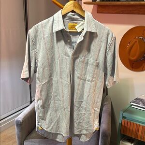 BESPOKE Original Madras Trading Co. Men's Striped Short Sleeve Shirt